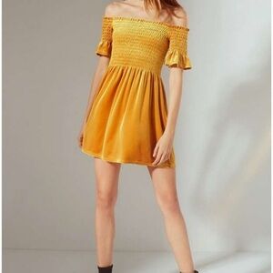 Elegant Off-Shoulder Yellow Dress